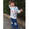 Arshiner Boys Pant Sets Long Sleeve Shirts and Pants Crewneck Sweatshirt for Fall Winter（2T- 8-9）(White & Blue)