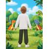 Arshiner Boys Pant Sets Long Sleeve Shirts and Pants Crewneck Sweatshirt for Fall Winter（2T- 8-9）(White & Green)