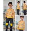 Arshiner Boys Pant Sets Long Sleeve Shirts and Pants Crewneck Sweatshirt for Fall Winter（2T- 8-9）(Yellow & Grey)