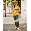 Arshiner Boys Pant Sets Long Sleeve Shirts and Pants Crewneck Sweatshirt for Fall Winter（2T- 8-9）(Yellow & Grey)