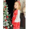 Arshiner Girls Christmas Pajamas Holiday Pjs for Kids Santa Long Sleeve Sleepwear(Apricot Merry Christmas)