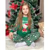 Arshiner Girls Christmas Pajamas Holiday Pjs for Kids Santa Long Sleeve Sleepwear(Green Christmas Teddy)