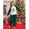Arshiner Girls Christmas Pajamas Holiday Pjs for Kids Santa Long Sleeve Sleepwear(Green Plaid Christmas Tree)