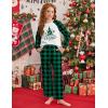 Arshiner Girls Christmas Pajamas Holiday Pjs for Kids Santa Long Sleeve Sleepwear(Green Plaid Christmas Tree)