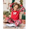 Arshiner Girls Christmas Pajamas Holiday Pjs for Kids Santa Long Sleeve Sleepwear(Red Bear)