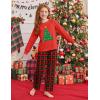 Arshiner Girls Christmas Pajamas Holiday Pjs for Kids Santa Long Sleeve Sleepwear(Red Christmas Tree)