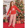 Arshiner Girls Christmas Pajamas Holiday Pjs for Kids Santa Long Sleeve Sleepwear(Red Deer Stripes)