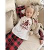 Arshiner Girls Christmas Pajamas Holiday Pjs for Kids Santa Long Sleeve Sleepwear(Red Plaid Christmas Tree)