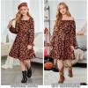 Arshiner Girls Long Sleeve Dress Holiday Party Casual Ruffle Flowy Swing Midi Dresses 5-14 Years(Orange)