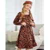 Arshiner Girls Long Sleeve Dress Holiday Party Casual Ruffle Flowy Swing Midi Dresses 5-14 Years(Orange)