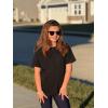 Arshiner Girls Oversized T Shirts with Pocket Short Sleeve Basic Crewneck Summer Casual Loose Tops Clothes 5-12 Years(Black)
