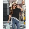 Arshiner Girls Oversized T Shirts with Pocket Short Sleeve Basic Crewneck Summer Casual Loose Tops Clothes 5-12 Years(Black)