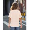 Arshiner Girls Oversized T Shirts with Pocket Short Sleeve Basic Crewneck Summer Casual Loose Tops Clothes 5-12 Years(Champagne)