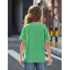 Arshiner Girls Oversized T Shirts with Pocket Short Sleeve Basic Crewneck Summer Casual Loose Tops Clothes 5-12 Years(Green)