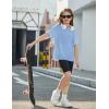 Arshiner Girls Oversized T Shirts with Pocket Short Sleeve Basic Crewneck Summer Casual Loose Tops Clothes 5-12 Years(Light Blue)