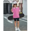 Arshiner Girls Oversized T Shirts with Pocket Short Sleeve Basic Crewneck Summer Casual Loose Tops Clothes 5-12 Years(Peach Pink)