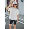 Arshiner Girls Oversized T Shirts with Pocket Short Sleeve Basic Crewneck Summer Casual Loose Tops Clothes 5-12 Years(White)