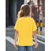 Arshiner Girls Oversized T Shirts with Pocket Short Sleeve Basic Crewneck Summer Casual Loose Tops Clothes 5-12 Years(Yellow)