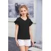 Arshiner Girls T Shirts Double Layer Ruffle Short Sleeve Casual V Neck Kids Summer Tops Blouse Tee(Black)