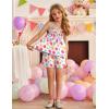 Arshiner Toddler Baby Girls Summer Clothes 2 Piece Outfits Ruffle Hem Camisole & Shorts Set with Pockets Cute Tracksuit 2-8Y(Color)