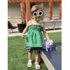 Arshiner Toddler Baby Girls Summer Clothes 2 Piece Outfits Ruffle Hem Camisole & Shorts Set with Pockets Cute Tracksuit 2-8Y(Green)