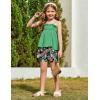 Arshiner Toddler Baby Girls Summer Clothes 2 Piece Outfits Ruffle Hem Camisole & Shorts Set with Pockets Cute Tracksuit 2-8Y(Green)