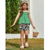 Arshiner Toddler Baby Girls Summer Clothes 2 Piece Outfits Ruffle Hem Camisole & Shorts Set with Pockets Cute Tracksuit 2-8Y(Green)