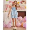 Arshiner Toddler Baby Girls Summer Clothes 2 Piece Outfits Ruffle Hem Camisole & Shorts Set with Pockets Cute Tracksuit 2-8Y(Light Blue)