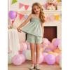 Arshiner Toddler Baby Girls Summer Clothes 2 Piece Outfits Ruffle Hem Camisole & Shorts Set with Pockets Cute Tracksuit 2-8Y(Light Green)
