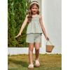 Arshiner Toddler Baby Girls Summer Clothes 2 Piece Outfits Ruffle Hem Camisole & Shorts Set with Pockets Cute Tracksuit 2-8Y(Light Green)