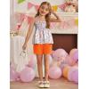 Arshiner Toddler Baby Girls Summer Clothes 2 Piece Outfits Ruffle Hem Camisole & Shorts Set with Pockets Cute Tracksuit 2-8Y(Orange)