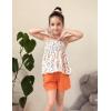 Arshiner Toddler Baby Girls Summer Clothes 2 Piece Outfits Ruffle Hem Camisole & Shorts Set with Pockets Cute Tracksuit 2-8Y(Orange)