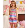 Arshiner Toddler Baby Girls Summer Clothes 2 Piece Outfits Ruffle Hem Camisole & Shorts Set with Pockets Cute Tracksuit 2-8Y(Rainbow)