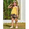 Arshiner Toddler Baby Girls Summer Clothes 2 Piece Outfits Ruffle Hem Camisole & Shorts Set with Pockets Cute Tracksuit 2-8Y(Yellow)