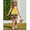 Arshiner Toddler Baby Girls Summer Clothes 2 Piece Outfits Ruffle Hem Camisole & Shorts Set with Pockets Cute Tracksuit 2-8Y(Yellow)