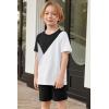 Arshiner Toddler Boy Summer Clothes Outfits Kids Colorblock Short Sleeve T-shirt Shorts Set 2-7 Years(Black)