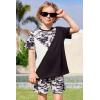 Arshiner Toddler Boy Summer Clothes Outfits Kids Colorblock Short Sleeve T-shirt Shorts Set 2-7 Years(Black Camo)