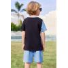 Arshiner Toddler Boy Summer Clothes Outfits Kids Colorblock Short Sleeve T-shirt Shorts Set 2-7 Years(Blue)