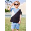 Arshiner Toddler Boy Summer Clothes Outfits Kids Colorblock Short Sleeve T-shirt Shorts Set 2-7 Years(Blue)