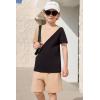 Arshiner Toddler Boy Summer Clothes Outfits Kids Colorblock Short Sleeve T-shirt Shorts Set 2-7 Years(Khaki)