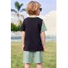 Arshiner Toddler Boy Summer Clothes Outfits Kids Colorblock Short Sleeve T-shirt Shorts Set 2-7 Years(Mint Green)
