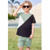 Arshiner Toddler Boy Summer Clothes Outfits Kids Colorblock Short Sleeve T-shirt Shorts Set 2-7 Years(Mint Green)