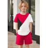 Arshiner Toddler Boy Summer Clothes Outfits Kids Colorblock Short Sleeve T-shirt Shorts Set 2-7 Years(Red)