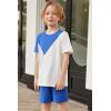 Arshiner Toddler Boy Summer Clothes Outfits Kids Colorblock Short Sleeve T-shirt Shorts Set 2-7 Years(Royal Blue)