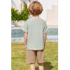 Arshiner Toddler Boy Summer Outfits Short Sleeve Henley T-Shirt & Shorts Set with Pocket for 2-8 Years Kids(Green & Khaki)