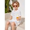 Arshiner Toddler Boy Summer Outfits Short Sleeve Henley T-Shirt & Shorts Set with Pocket for 2-8 Years Kids(White)