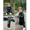 Arshiner Toddler Boys Plaid Shirt Tops Pants Set Hoodie Sweatsuit for Fall Winter Spring Outfits 2-8 Years(Black & Green Plaid)