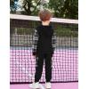Arshiner Toddler Boys Plaid Shirt Tops Pants Set Hoodie Sweatsuit for Fall Winter Spring Outfits 2-8 Years(Black & Grey Plaid)