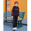 Arshiner Toddler Boys Plaid Shirt Tops Pants Set Hoodie Sweatsuit for Fall Winter Spring Outfits 2-8 Years(Black & Red Plaid)