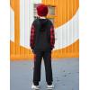 Arshiner Toddler Boys Plaid Shirt Tops Pants Set Hoodie Sweatsuit for Fall Winter Spring Outfits 2-8 Years(Black & Red Plaid)